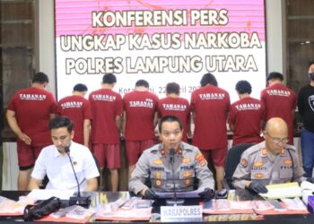 Polisi Tangkap 8 Bandar Dan Kurir Narkoba Di Lampung Utara
