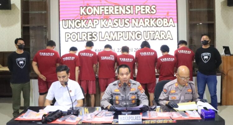 Polisi Tangkap 8 Bandar Dan Kurir Narkoba Di Lampung Utara