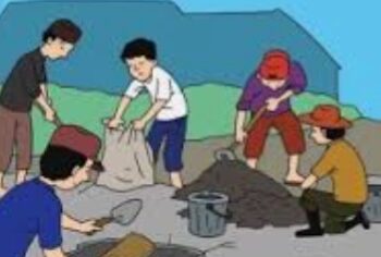 Kades Kemana..?  Warga 3 RT Di Desa Subik Sumbangan Bangun Jalan Rusak.