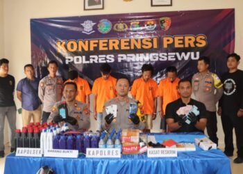 Polres Pringsewu Tangkap 13 Tersangka C3 Selama Operasi Sikat Krakatau 2025