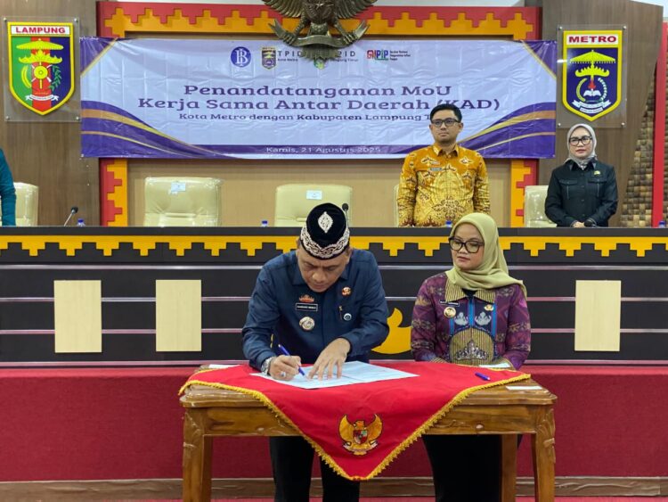Tekan Laju Perkembangan Inflasi, Pemkot Metro dan Pemkab Lamtim dan Metro Teken MoU