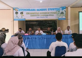 Gelar Musrenbang Rembuk Stunting, Camat Ajak Masyarakat Turunkan Angka Stunting Di Sungkai Utara