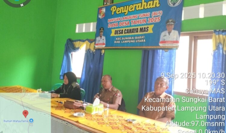 Pemdes Cahaya Mas, Salurkan BLT- DD Triwulan 3 Tahun 2025