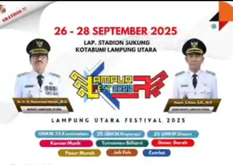 Lampung Utara Festival 2025, Wujud Sinergi Lintas Sektor, Dorong Kemajuan Ekonomi Kerakyatan