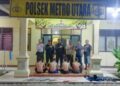 Foto : Polsek Metro Utara mengamankan empat pelajar di wilayah Metro Utara.