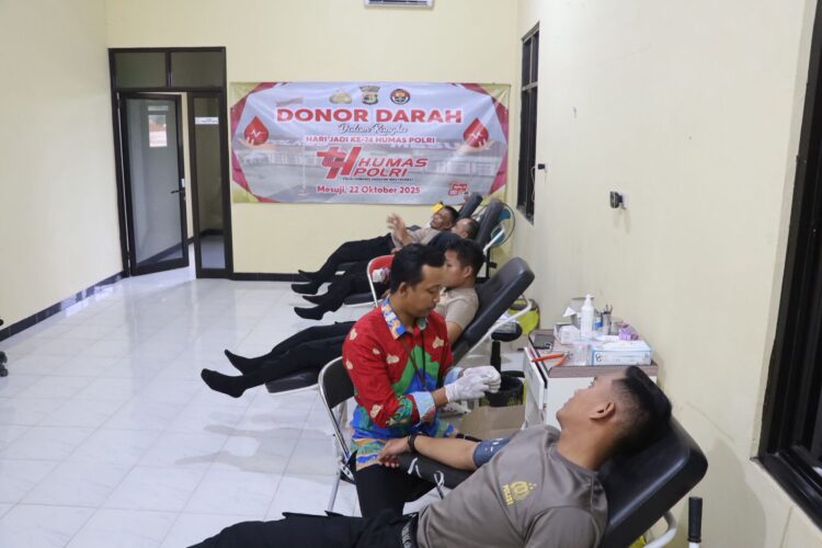 Meriahkan HUT ke-74, Humas Polres Mesuji Gelar Aksi Donor Darah