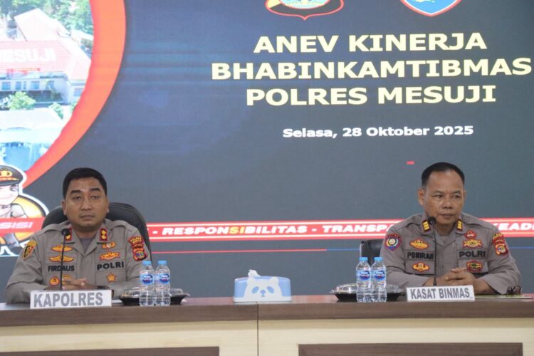 Polres Mesuji Gelar Anev Kinerja Bhabinkamtibmas, Beri Penghargaan dan Sanksi