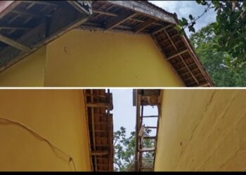 Plafon Sekolah Rusak, Dana Bos SDN 1 Madukoro  Dipertanyakan