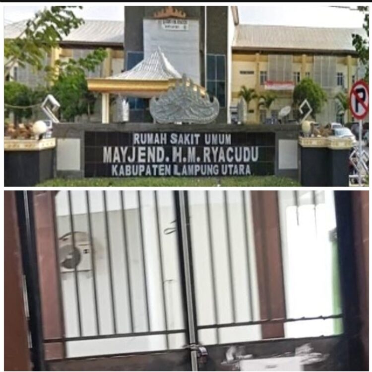 Proyek Terbengkalai, Pasien Meningkat, Ruang Vip  B  RSUD Ryacudu Kotabumi Di Rantai Gembok