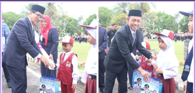 5 Program Unggulan Di Launching, Bupati Lampura Serahkan 15.543 Pakaian Sekolah Gratis