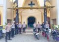Kompi Siaga Regu II Polres Mesuji Jaga Umat Kristiani Beribadah