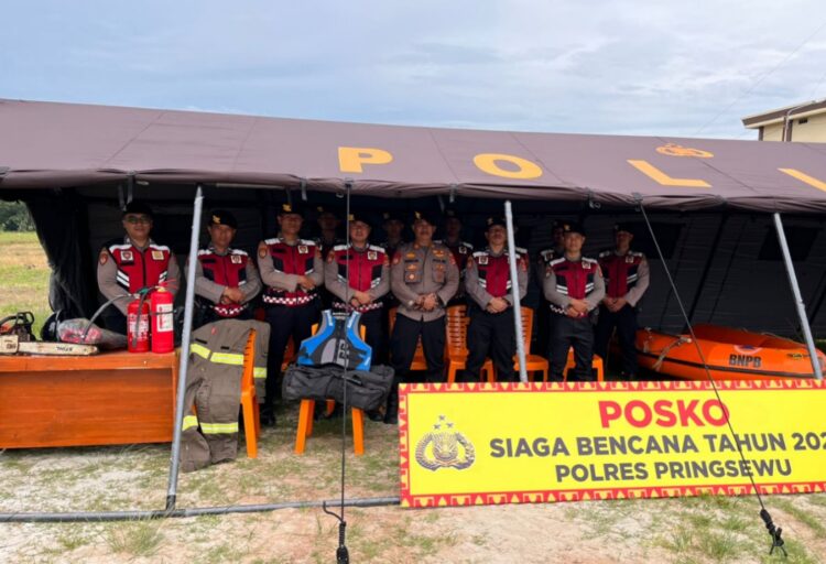 Hadapi Musim Hujan, Polres Pringsewu Siagakan Ratusan Personel dan Dirikan Posko Tanggap Bencana