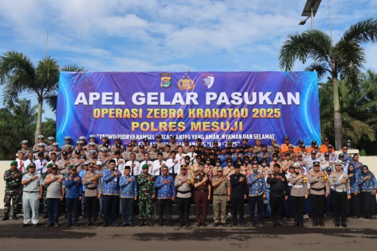 Kapolres Mesuji Pimpin Apel Gelar Pasukan Jelang Ops Zebra Krakatau 2025