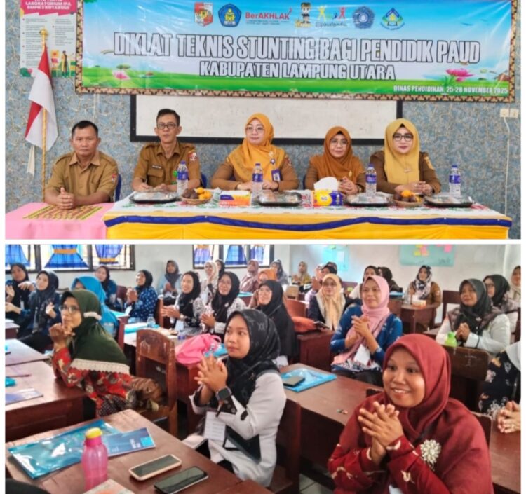 Dinas pendidikan Lampura Gelar Diklat Pendidik Paud, Cegah Stunting Anak Usia Dini