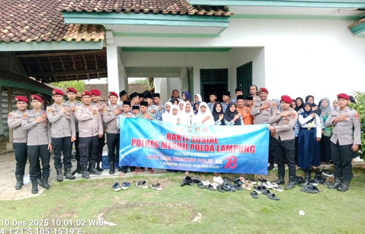 Peringati HUT Reserse ke-78, Satreskrim Polres Mesuji Gelar Baksos di Ponpes Hidayatul Mubtadiin