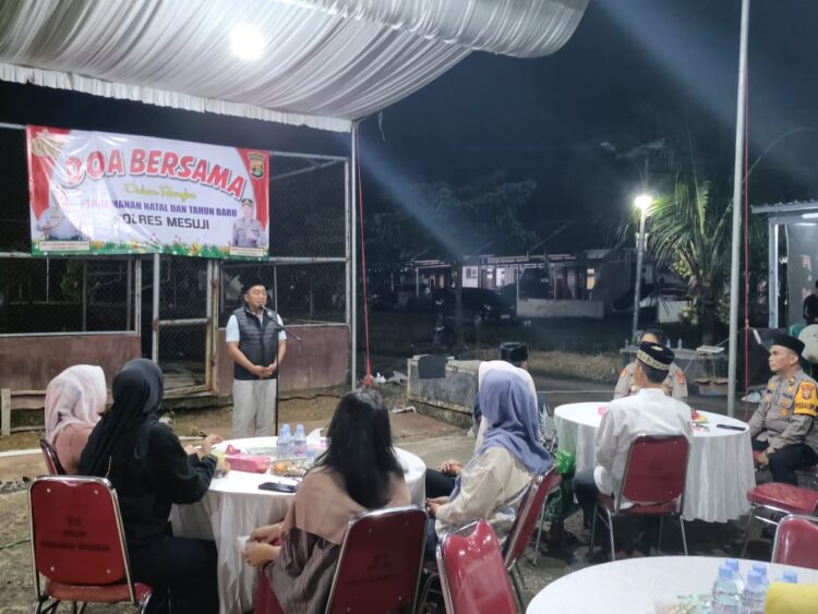 PAM Nataru, Polres Mesuji Gelar Doa Bersama Juga Doakan Warga Aceh, Sumbar, dan Sumut