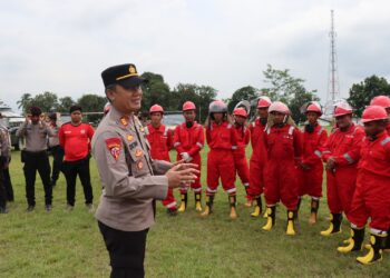 Polres Mesuji Bersama PT. SIP Melaksanakan Apel Pencegahan Karhutla dan Simulasi Pemadaman Kebakaran Hutan