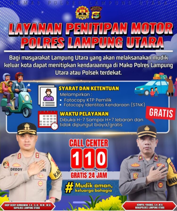 Polres Lampura Buka Layanan Penitipan Barang Gratis