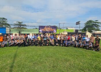 Perkuat Sinergi Keamanan, Polsek Simpang Pematang Gelar Apel Sabuk dan Kentongan Kamtibmas Bersama Seluruh Elemen Masyarakat