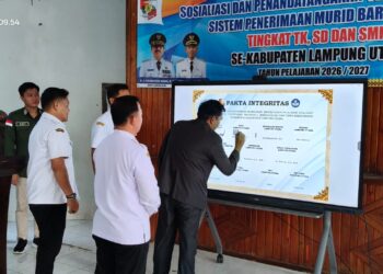Bersama Forkopimda, Disdik Lampura Tandatangani Fakta Integritas , Sosialisasikan SPMB