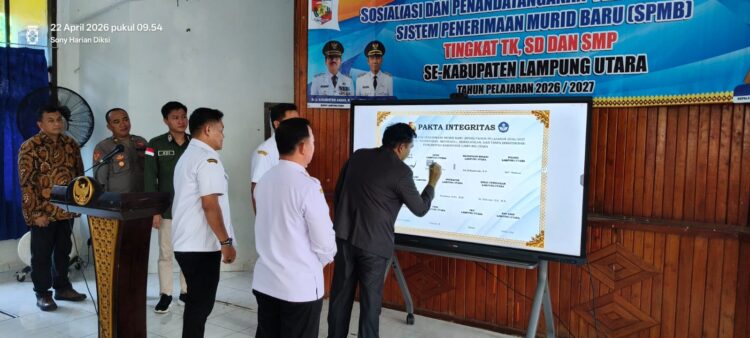 Bersama Forkopimda, Disdik Lampura Tandatangani Fakta Integritas , Sosialisasikan SPMB