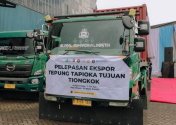 Bukti Lampung sebagai Lumbung Singkong Nasional, Gubernur Rahmat Mirzani Djausal Lepas Ekspor Perdana 3.300 ton Tepung Tapioka ke Tiongkok dengan Nilai Mencapai Rp26 Miliar