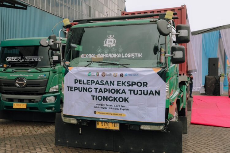 Bukti Lampung sebagai Lumbung Singkong Nasional, Gubernur Rahmat Mirzani Djausal Lepas Ekspor Perdana 3.300 ton Tepung Tapioka ke Tiongkok dengan Nilai Mencapai Rp26 Miliar