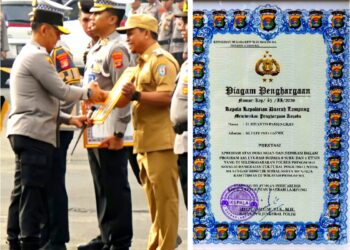 Bupati Pringsewu Raih Penghargaan Kapolda Lampung atas Dukungan Program Cultural Policing