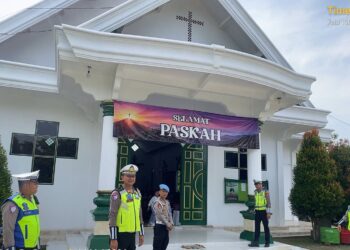 Polres Mesuji dan Polsek Jajaran Gelar Pengamanan Ibadah Peringatan Kenaikan Isa Al-Masih