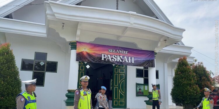 Polres Mesuji dan Polsek Jajaran Gelar Pengamanan Ibadah Peringatan Kenaikan Isa Al-Masih