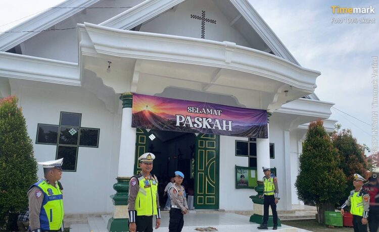 Polres Mesuji dan Polsek Jajaran Gelar Pengamanan Ibadah Peringatan Kenaikan Isa Al-Masih