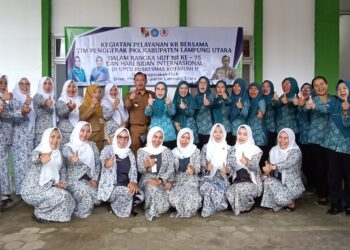 HUT IBI Ke- 75, TP PKK Lampura Bersama Dinas PPKB, Gelar Pelayanan KB Pada Masyarakat