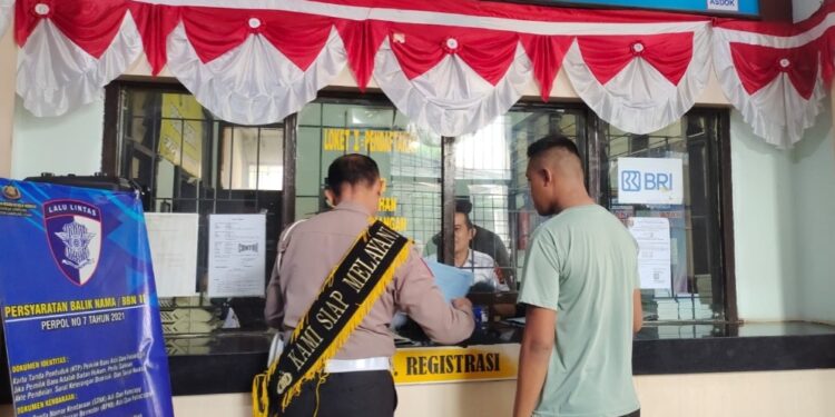 Tingkatkan Pelayanan, Satlantas Polres Lampura Mudahkan Masyarakat Bayar Pajak