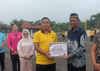 Polres Mesuji Gelar Olahraga Bersama Forkopimda, Lepas 500 Paket Sembako Bansos Untuk Masyarakat
