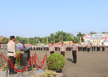 Polres Mesuji Gelar Upacara Kenaikan Pangkat Periode 1 Juli 2026 untuk 21 Personil