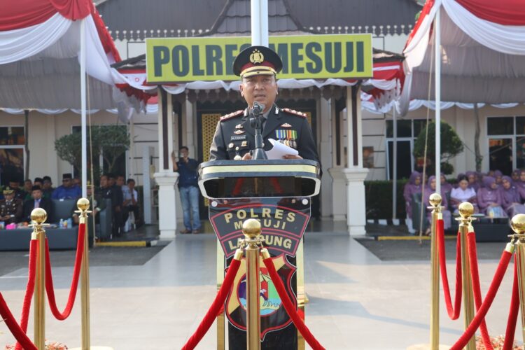 Puncak Perayaan Hari Bhayangkara Ke 80 Tahun 2026, Polres Mesuji Laksanakan Upacara