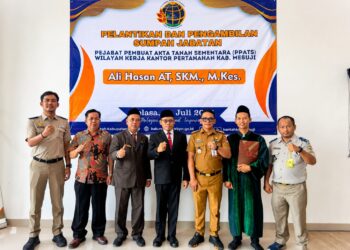 Kepala Kantor ATR/BPN Mesuji Lantik Camat Panca Jaya sebagai PPATS