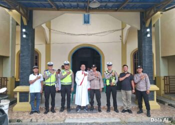 Personil Siaga Kompi II Polres Mesuji Gelar KRYD Pengamanan Tempat Ibadah Gereja