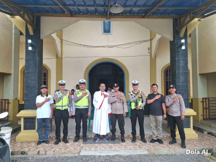 Personil Siaga Kompi II Polres Mesuji Gelar KRYD Pengamanan Tempat Ibadah Gereja