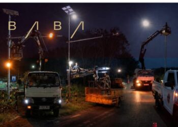 Jaga Keselamatan Warga Dishub Tubaba Gandeng BPTD Lampung Perbaiki Penerangan Jalan.