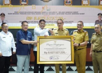 Pemkab Tubaba Terima Pemulihan Keuangan Negara Oleh Kejari.