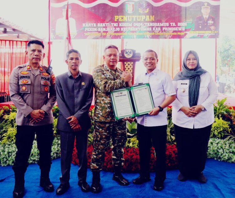 Karya Bakti TNI Kodim 0424/TGM 2026 Resmi Ditutup, Bupati Pringsewu Ajak Warga Jaga Hasil Pembangunan