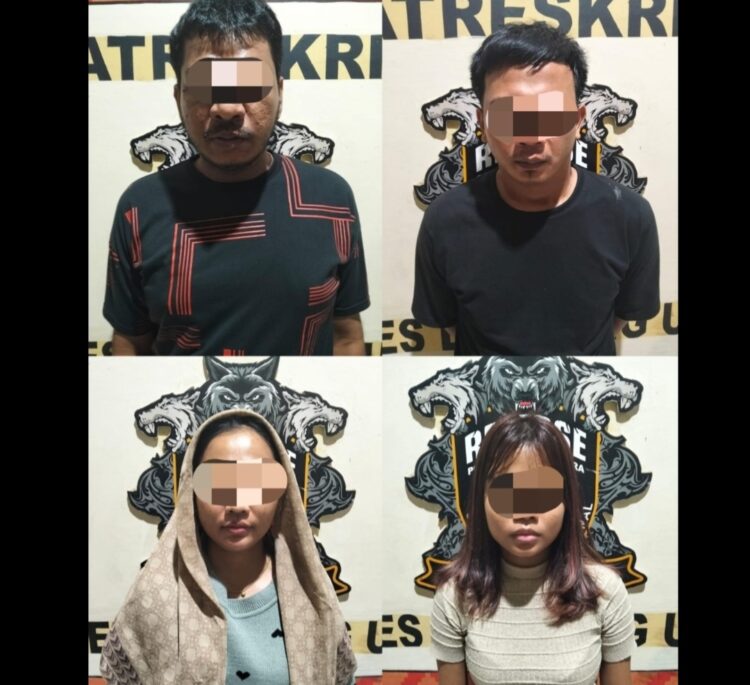 Jebak Korban Lewat Aplikasi Michat, Empat Pelaku Curas Ditangkap Tekab 308 Polres Lampura