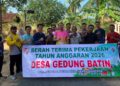 Tingkatkan Ekonomi Warga, Pemdes Gedung Batin Bangun Jalan Lapen Didusun 1
