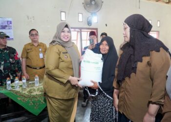 Pemkab Pringsewu Salurkan Bantuan Pangan Beras Tahap II di Pekon Blitarejo