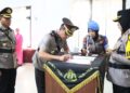 Kapolres Pimpin Upacara Sertijab Kapolsek, Kabag Ops dan Wakapolres Lampung Utara