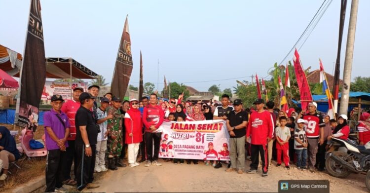 Pemdes Padang Ratu Gelar Jalan Sehat, Peringati HUT RI Ke -81