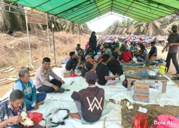 Antisipasi Gangguan Kamtibmas Sat Binmas Polres Mesuji Laksanakan Patroli Sambang, di Lokasi Tenda Warga Pendudukan Lahan PT PAL