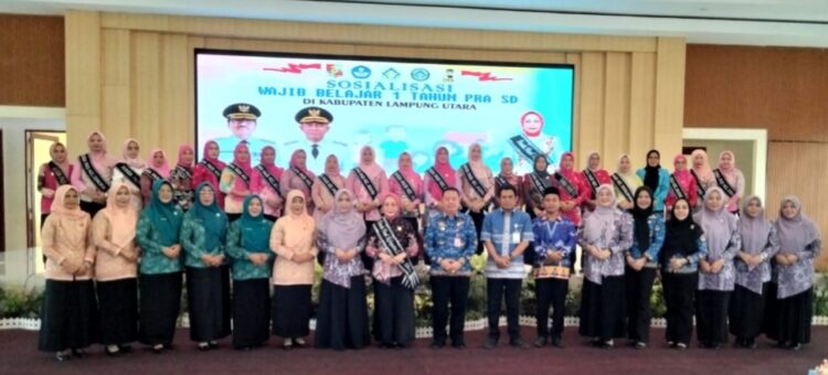 Dinas Pendidikan Lampura Gelar Sosialisasi Wajib Belajar 1 Tahun Pra-SD