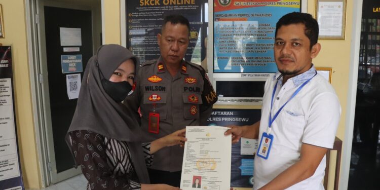Permintaan Surat Keterangan Catatan Kepolisian (SKCK) di Kabupaten Pringsewu sepanjang Januari hingga September 2026 mencapai 6.149 dokumen